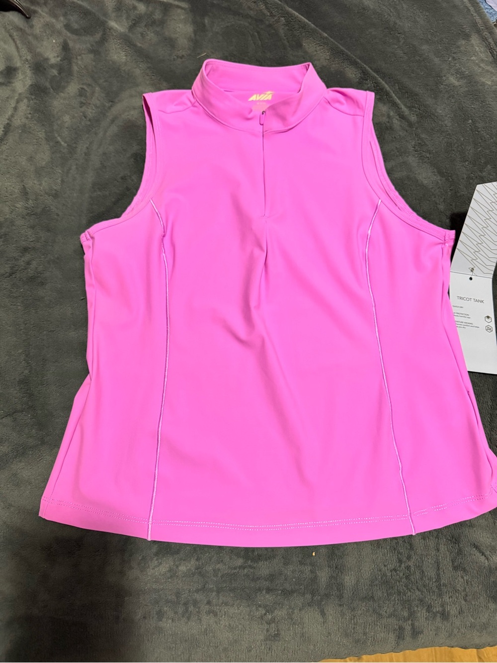 Avia Lavender Sleeveless Zip Mock Neck Tank